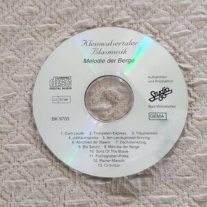 Kleinwalsertaler Blasmusik Melodie der Berge CD Only Studio 80 EXC CONDITION